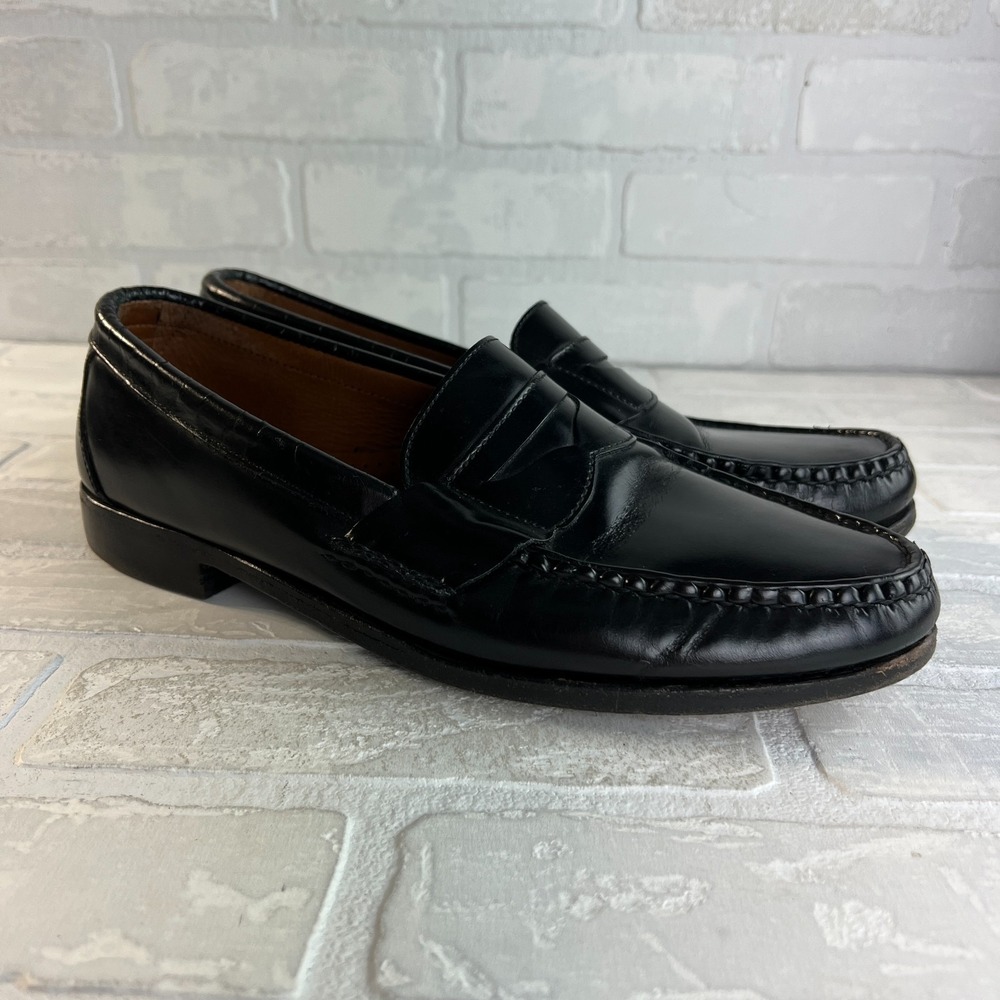 Allen‎ Edmonds Walden Penny Loafers Mens 10.5 B Black Leather Dress Shoes 42470
